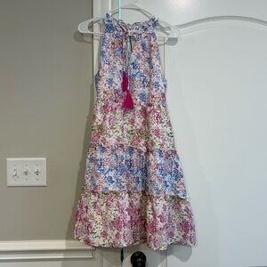 NWT THML Eden Dress. Floral, Ruffled, Sleeveless. Size: Medium.